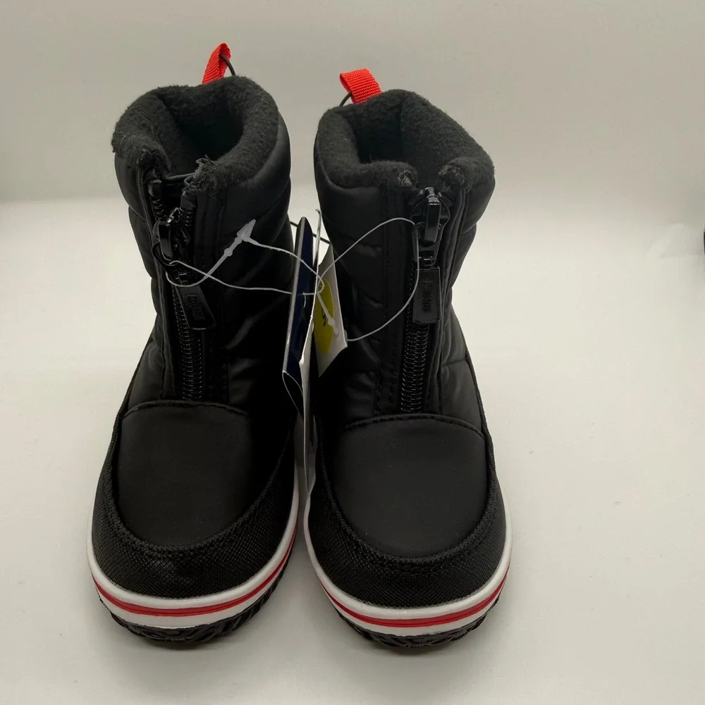 Khombu Zippy Black Winter Snow Boots Kids Size 5M Front Zip US Ski Team 44796